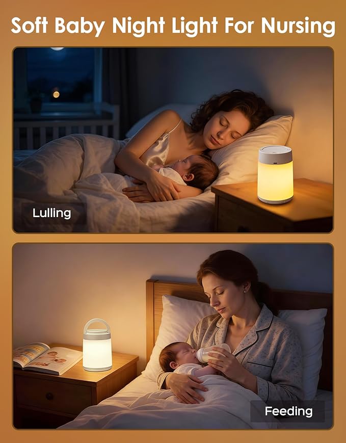 One Fire Night Light for Kids Night Light,10 Colors+8 Dimmable Baby Night Lights for Nursery Lamp,Portable+Remote+Touch Nightlight for Kids Room,1800mAh Tap Light Rechargeable Night Light Cream White