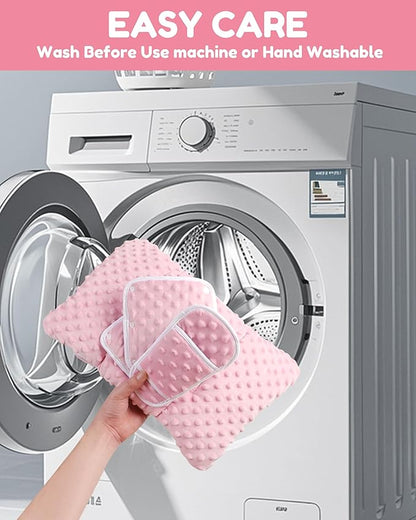 Infant Car Seat Insert with Removable Cushion for Baby Preemie Newborn Infant, Reversible carseat Insert Head Body Support Fits for Stroller, Baby Swing, Rocker, Bouncer, Bassinet - Pink