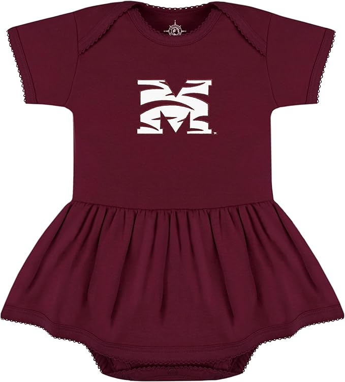 Creative Knitwear College Baby Picot Bodysuit Dress - Team Logo, Multiple Colors, for Baby Girls (0-24 Months)