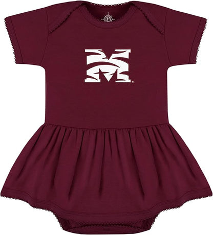 Creative Knitwear College Baby Picot Bodysuit Dress - Team Logo, Multiple Colors, for Baby Girls (0-24 Months)