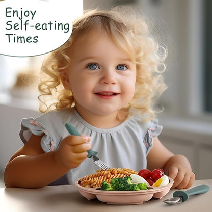 6 Pieces Toddler Utensils, Kids Safe Spoons and Forks, Children Silverware Set with Silicone Handle, 18/8 Stainless Steel, Food-grade Silicone，BPA Free - Dishwasher Safe