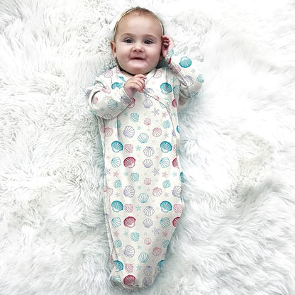 Babysoy Newborn Baby Kimono Wrap Around Snap Sleeper Gown Sack Bundler