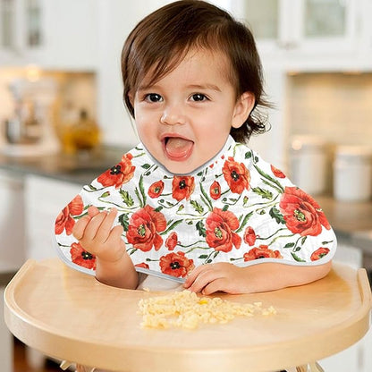 vvfelixl Burp Cloths Wildflower Poppy Flower for Baby Boy Girls Baby Washcloths Burp Rags 1 Pack