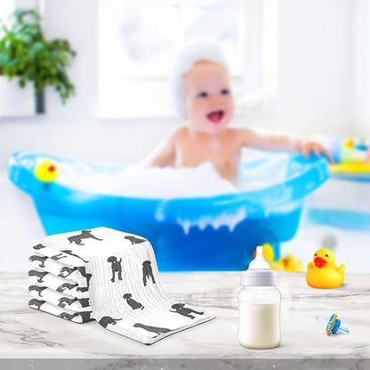 vvfelixl Baby Muslin Washcloths Labrador Retriever Dogs Baby Burp Cloths Cotton Baby Face Towel for Newborn Infants Boys Girls Soft and Absorbent 11.8 X 11.8 in, 3 Pack