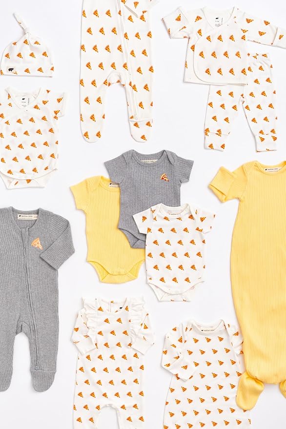 MONICA + ANDY Short Sleeve Jack & Jill Bodysuit, 100% Organic Baby Clothes for Girls & Boys, Newborn, Infant & Preemie Sizes