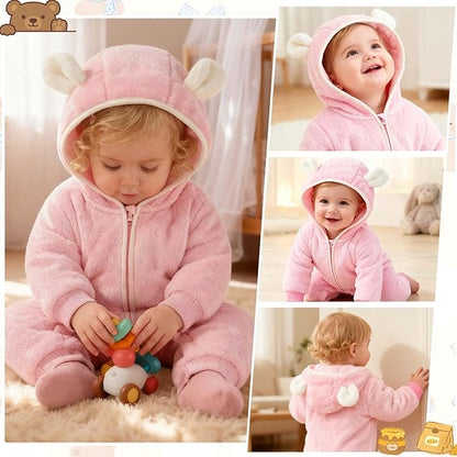 Fairy Baby Newborn Baby Bear Outfit Suit Thin Fleece Jumpsuit Romper Hooded Winter Clothes Snowsuit Coat Infant Girls Boys