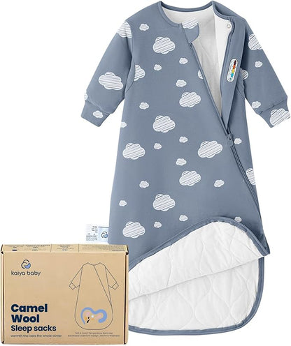 kaiya baby Unisex Sleeping Bag for Babies and Toddlers 2.5 Tog Sleep Sack, Long Sleeve Sleep Sack, Wearable Blanket Baby