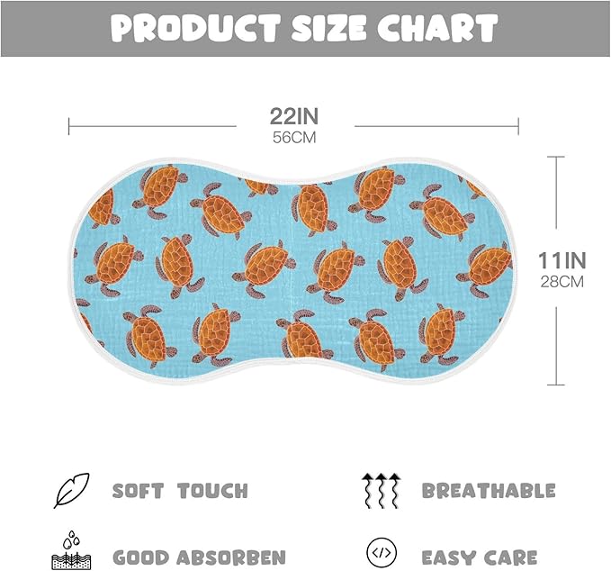 vvfelixl Baby Burp Cloths Turtle Baby Newborn Cotton Burping Cloths Set Baby Washcloths 4 Pack