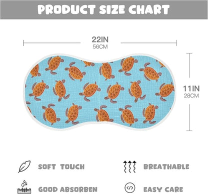 vvfelixl Baby Burp Cloths Turtle Baby Newborn Cotton Burping Cloths Set Baby Washcloths 4 Pack