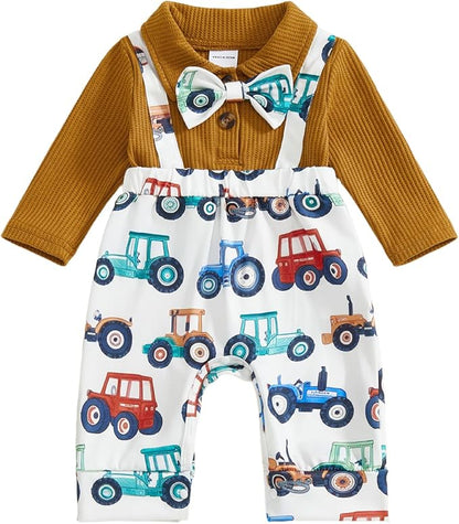 Twopumpkin Winter Baby Boy Clothes Newborn 3 6 9 12 Months Long Sleeve Romper Overall Onesie Waffle Knit Jumpsuit Warm Outfit