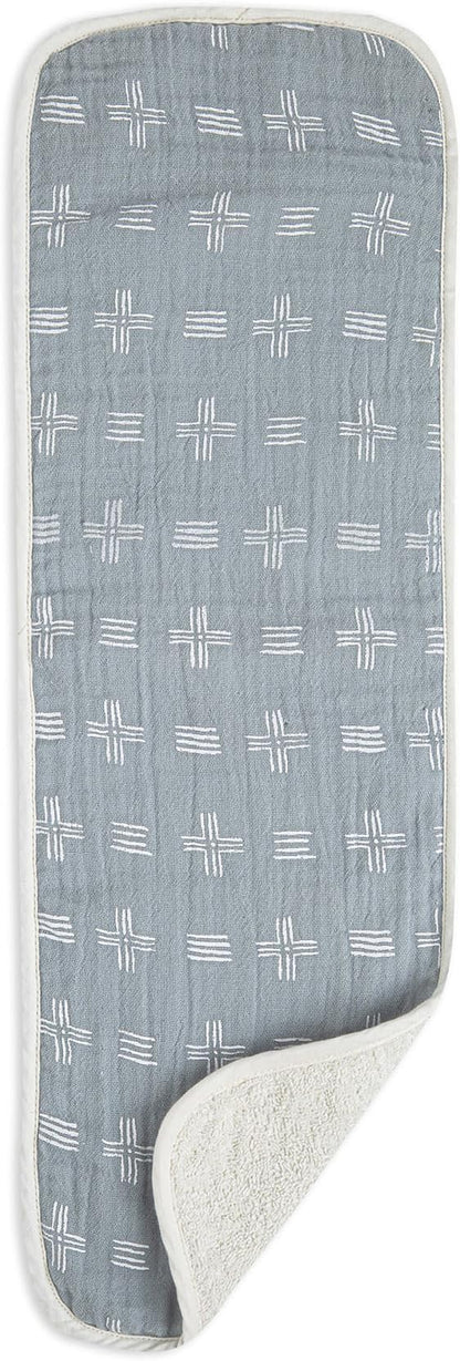 Crane Baby Muslin Burp Cloths Set, Woodland Animals, Gender Neutral Baby Gift, Absorbent Cotton Terry Backing, Machine Washable, 7" X 20"