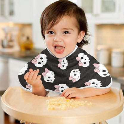 vvfelixl Muslin Burp Cloths Skulls Bow Halloween Baby Washcloths for Baby Girl Boys 2 Pack