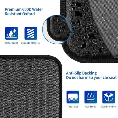 2 Pack Large Car Seat Protectors for Child & Baby, Thick Padding Waterproof, Auto Vehicle Leather Seats & Dog Mat Cover Pads, Grey