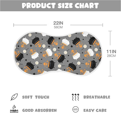 vvfelixl Baby Burp Cloths Halloween Witch Cauldron Baby Newborn Cotton Burping Cloths Set Baby Washcloths 4 Pack