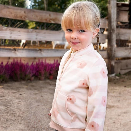 DAVE&BELLA Toddler Printed Polar Fleece Jacket, Zip Up Lightweight Outerwear for Kids Boys Girls Fall Spring Coat 2-9 Years