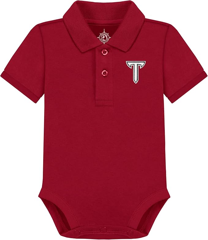 Creative Knitwear College Baby Polo Bodysuit Solid - Team Logo, Multiple Colors, for Boys & Girls (0-12 Months)