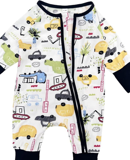 Bow Dream Bamboo Rayon Baby Boy Romper Footed Long Sleeve Footies Newborn Girl Clothes Footless with Zipper and Mitten Cuffs