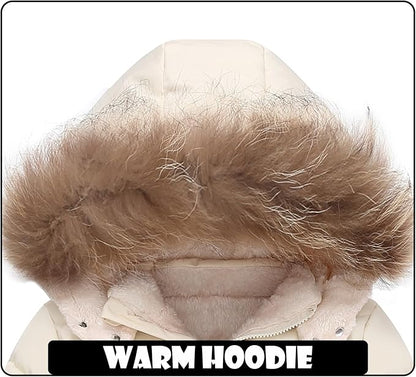 Toddler Winter Coat Baby Jacket Snow Boy Hoodie Puffer Girl Fleece Clothes 1-5T