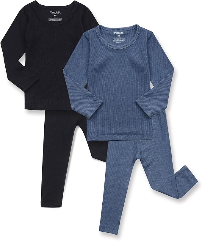 AVAUMA Baby Boys Girls Pajama Set Kids Toddler Snug fit Ribbed Sleepwear pjs for Daily Life Style