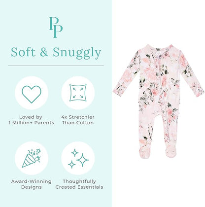 Ruffled Zippered Vintage Pink Rose One Piece