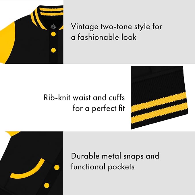 Creative Knitwear College Baby Varsity Jacket Lightweight - Team Logo, Multiple Colors, Unisex, (0 Months - 4T)