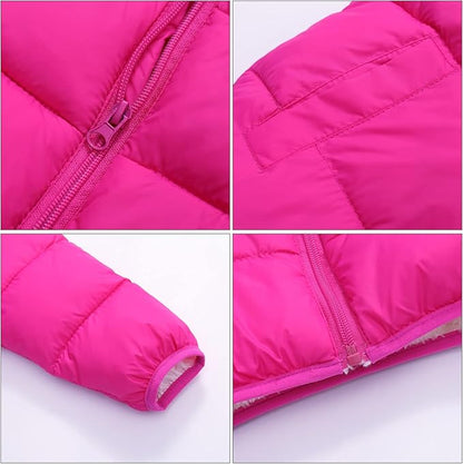 Happy Cherry Kids Boy's Girls Winter Coat Fleece Lined Thick Down Coats Puffy Jackets with Hood