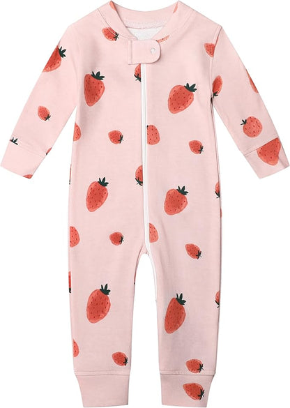 Owlivia Organic Cotton Baby Boy Girl Zip up Sleep 'N Play Pjs, Footless, Long Sleeve