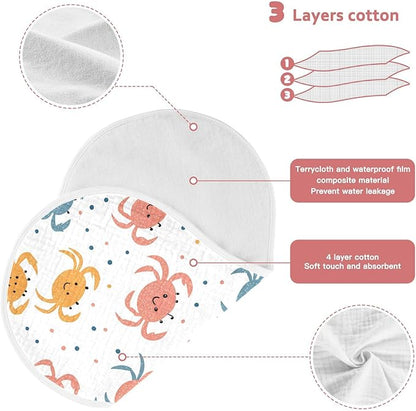 vvfelixl Colorful Crab Burp Cloths for Baby Boy Girls Baby Washcloths Burp Rags 1 Pack