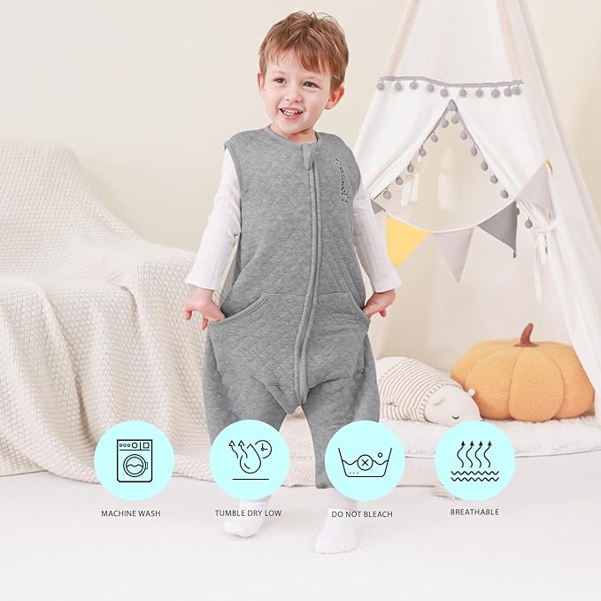 HOMEAL Toddler Sleep Sack with Legs, 1.0 TOG Wearable Blanket, Soft Cotton Baby Sleep Sack for Kids (2T–3T)