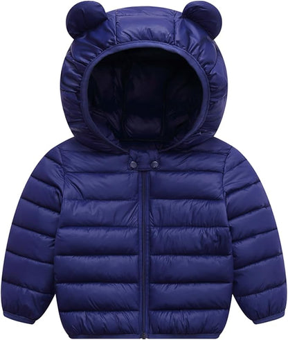 Baby Hooded Zip-Up Winter Coats Light Puffer Down Jacket for Baby Boys Girls Kids Toddler Infants Outerwear