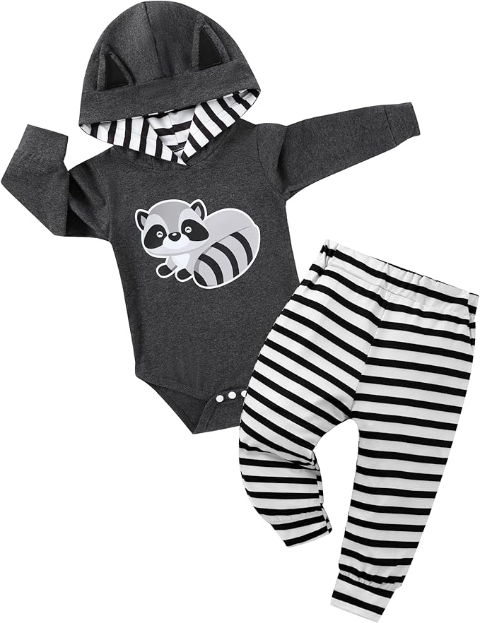 Baby Clothes Boy Newborn Outfits Animal Print Long Sleeve Romper and Pants 2PCS Fall Winter Infant Clothing Set