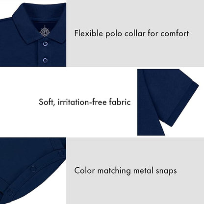Creative Knitwear College Baby Polo Bodysuit Solid - Team Logo, Multiple Colors, for Boys & Girls (0-12 Months)