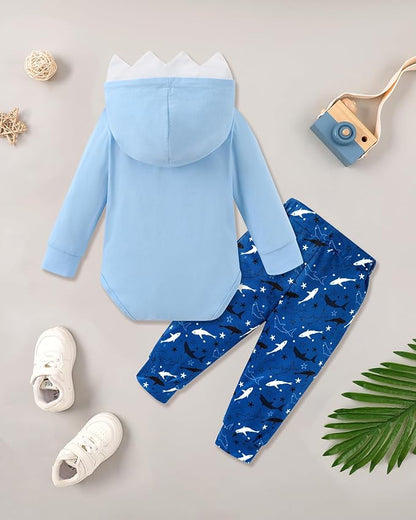 Baby Clothes Boy Newborn Outfits Animal Print Long Sleeve Romper and Pants 2PCS Fall Winter Infant Clothing Set