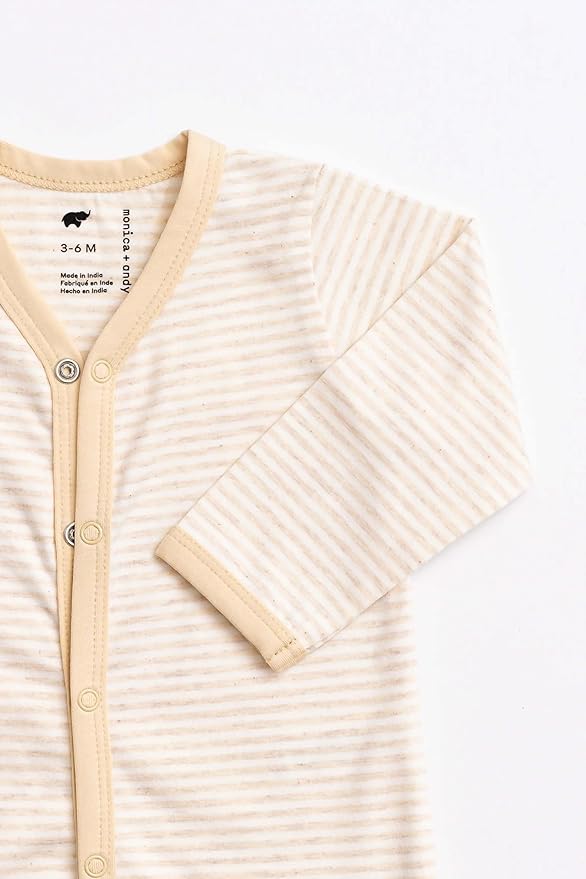 monica + andy On the Go Baby One Piece, 100% Organic Baby Clothes for Girls & Boys, Sizes For Preemie, Newborn, & Infant