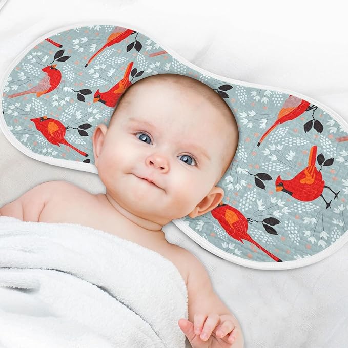 vvfelixl Muslin Burp Cloths Cardinals Bird Baby Washcloths for Baby Girl Boys 2 Pack