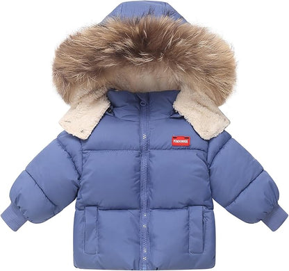 Toddler Winter Coat Baby Puffer Jacket Hoodie Snow Boy Thick Outerwear Clothes
