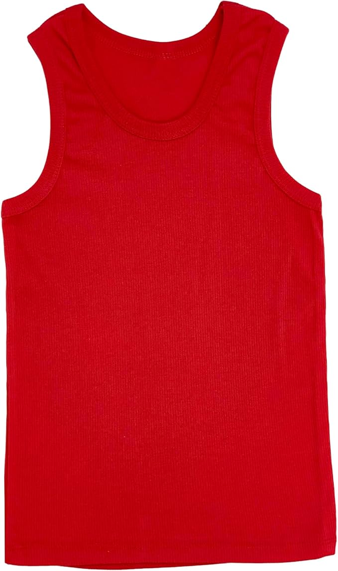 ToBeInStyle Girl's 4 Pack Ruffle Hem Cotton Tank Tops