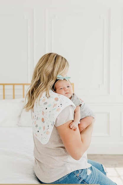 Copper Pearl Premium Baby Burp Cloths - 3-Pack Large Cotton Burp Cloths, Extra Soft Spit Up Rags with 3 Absorbent Layers, Perfect for Baby Boy and Baby Girl Gifts (21" x 10" Size, Zella Set)