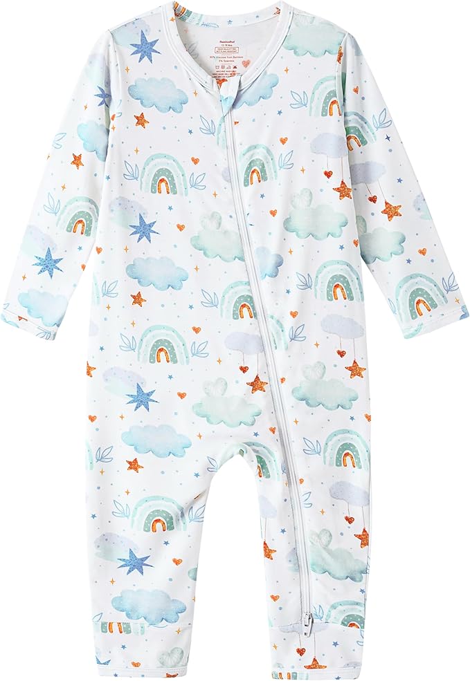 Baby Zippered Rompers Newborn Pajamas Sleepers Long Sleeve Jumpsuits Infant Zipper Romper-Viscose from Bamboo