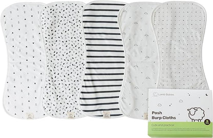 Posh Baby Cotton Burp Cloths, Absorbent, Lightweight, and Gentle Cotton for Mess-Free Moments, Baby Burp Cloths for Boys and Girls An Essential Addition to Every Parent's Diaper Bag