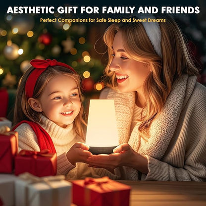 Auxmir Night Light, Dimmable Touch Lamp for Bedroom, 13 RGB Colors & 5 Brightness, Portable Rechargeable Bedside Table Lamp for Baby Nursery, Night Lights for Bedroom Living Room Bathroom Hallways