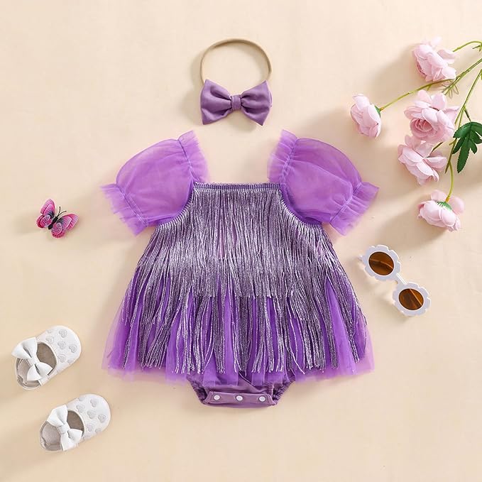 Sasaerucure Infant Baby Girl Summer Outfits Sleeveless Dress Romper Lace Tutu Onesie One Piece Ruffle Bodysuit