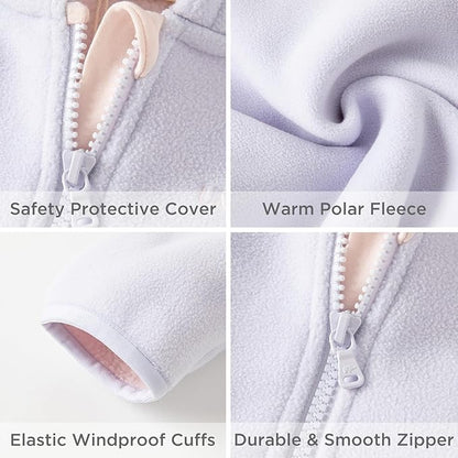 DAVE&BELLA Toddler Fleece Jacket, Baby Boys Girls Animal-shaped Hooded Zipper Long Sleeve Warm Spring Autumn Outerwear Coat