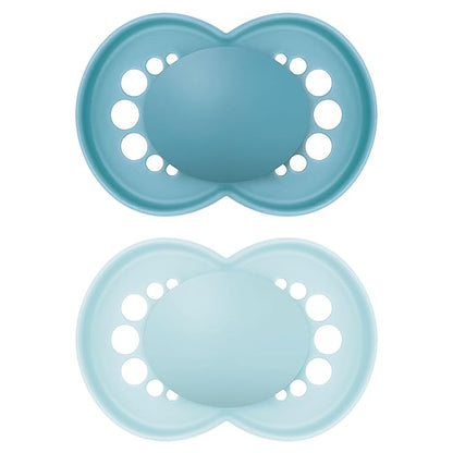 MAM Original Matte Baby Pacifiers, Binky for 16+ Months, BPA-Free Silicone Nipple, Easy to Clean, Best for Breastfed Babies, Developed with Medical Experts, 2 Count Binkies with Sterilizer Case