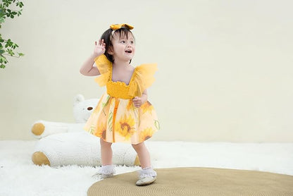 Baby Girl Clothes Infant Tulle Romper Ruffe Sleeveless Bodysuit Baby Girl Outfits Infant Girl Dress 0-18M