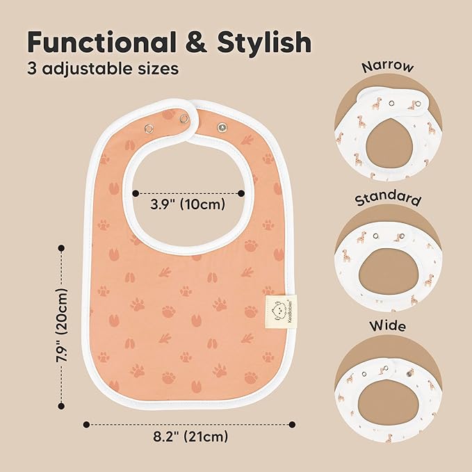 KeaBabies 8-Pack Organic Baby Bibs for Boys, Girls - Super Absorbent Cotton Drool Bibs for Baby Girl & Boy, Teething Toddler, Drooling Newborn, Ultra Soft & Machine Washable (Wilderness)