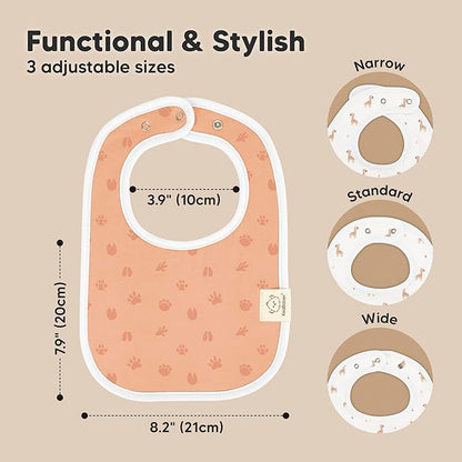 KeaBabies 8-Pack Organic Baby Bibs for Boys, Girls - Super Absorbent Cotton Drool Bibs for Baby Girl & Boy, Teething Toddler, Drooling Newborn, Ultra Soft & Machine Washable (Wilderness)