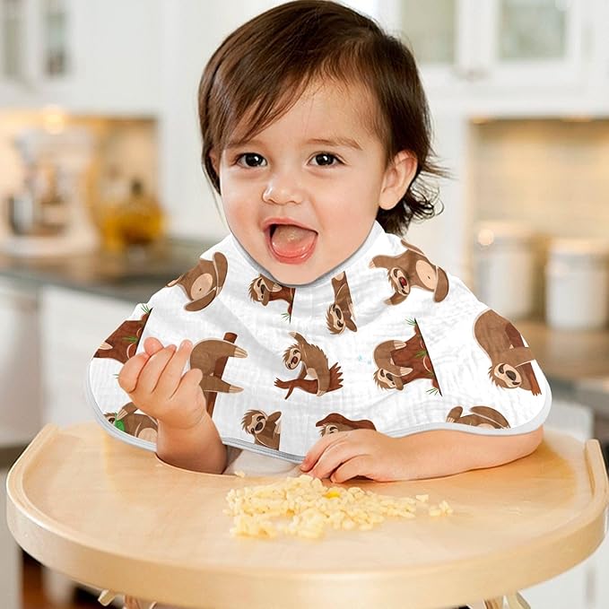vvfelixl Sleeping Sloth Burp Cloths for Baby Boy Girls Baby Washcloths Burp Rags 1 Pack