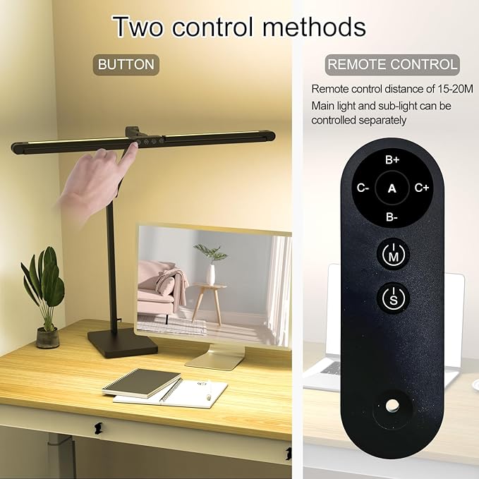 36W 3000LM Ultra Bright Architect Desk Lamp with Base, 47.4Inches Wide Tall Overhead Desk Light for Home Office, Dimmable Table Light with Remote for Desktop Working,Drafting,Reading