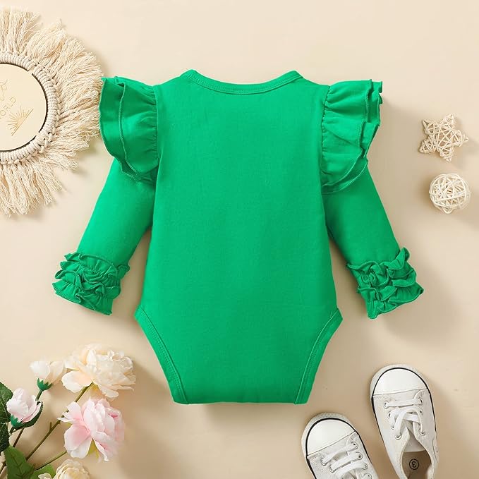 Baby Girl Solid Color Romper Infant Ruffle Sleeve Bodysuit One Piece Outfit Toddler Jumpsuit clothes